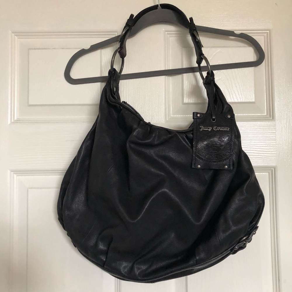 JUICY COUTURE LARGE BLACK SHOULDER HANDBAG